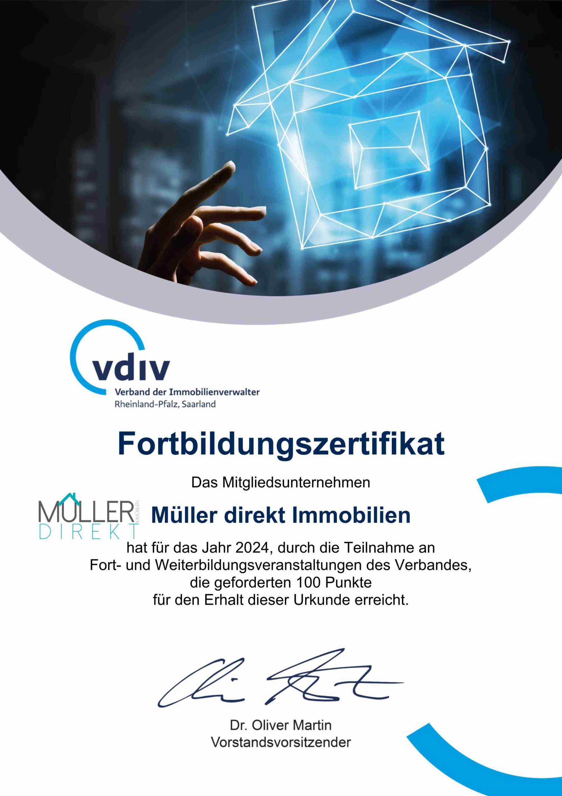 Fortbilungszertifikat 2024